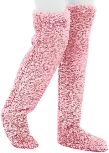DICTAMNI Over Knee High Fuzzy Socks Plush,Fuzzy Leg Warmers Over The Knee Sleeping Socks,Winter Home Sleeping Socks in Kuwait