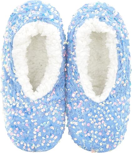 Panda Bros Womens Ballerina Sequin Slippers, Bling House Slippers With Grippers in Saudi Arabia