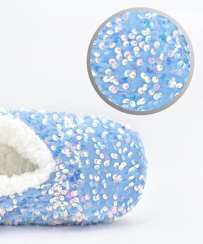 Panda Bros Womens Ballerina Sequin Slippers, Bling House Slippers With Grippers in Saudi Arabia