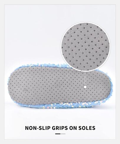 Panda Bros Womens Ballerina Sequin Slippers, Bling House Slippers With Grippers in Saudi Arabia