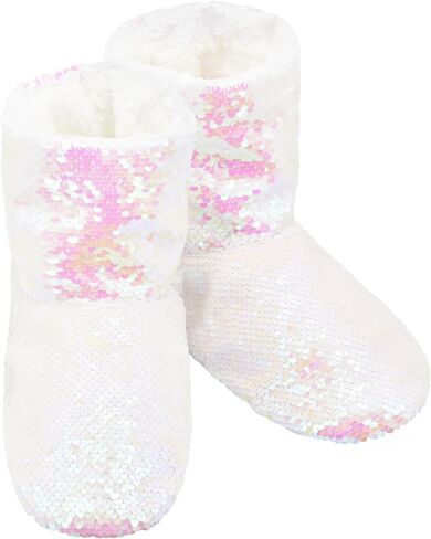 Panda Bros Womens Ballerina Sequin Slippers, Bling House Slippers With Grippers in Saudi Arabia