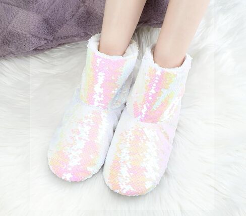Panda Bros Womens Ballerina Sequin Slippers, Bling House Slippers With Grippers in Saudi Arabia