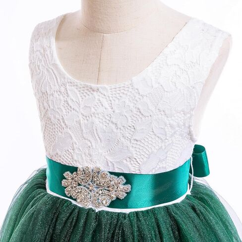 Glamulice Sleeveless Flower Girl Dress A-Line Straight Tutu Tulle Backless Princess Puffy Lace Dresses Fancy Party Gown in Saudi Arabia