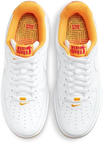 حذاء Nike Air Force 1 Low Retro QS أبيض/أبيض-ذهبي جامعي (DX1156 101) - 10 in Kuwait