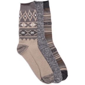 MUK LUKS Mens 3 Pair Pack Microfiber Boot Socks (pack of 3)