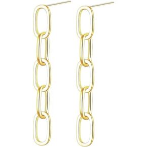 Gold Paperclip Hoop Earrings for Women Square Hoop Rectangle Earrings for Women Chunky Convertible Link Earrings Dangle Trendy Square Hoop Earrings Geometric Rectangle Huggie Drop Earrings for Womens in Kuwait