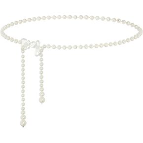 Cowking Pearl Waist Chain Belt Adjustable Crystal Chains Butterflies Belts Bridal Body Chains Jewelry Accessories for Women and Girls