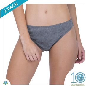 Cottonique Women's Spandex-Free Low-Rise Contoured Brief Made from 100% Organic Cotton (2/Pack)
