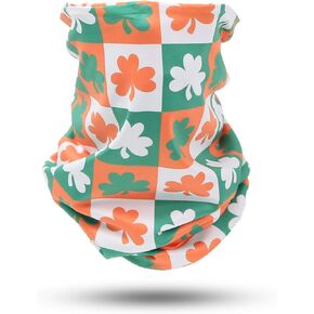 قناع وجه للرقبة قابل للعكس، قناع وجه باندانا للرقبة، غطاء وجه مريح، قناع تزلج وشاح درع للرجال والنساء، قناع علم ايرلندا شامروك مرح, غطاء رقبة بتصميم علم النفل الأيرلندي, مقاس واحد in Kuwait