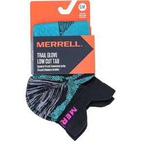 Merrell Men's and Women's Lightweight Trail Glove Low Cut Double Tab Socks Breathable Mesh and Moisture Management