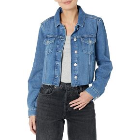PAIGE Women's Rowan Cropped Jacket Raw Hem Box Pleats in Selah in Saudi Arabia