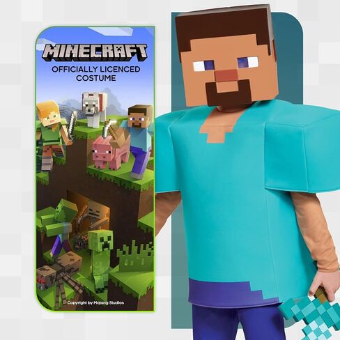 Steve Deluxe Minecraft Costume, Multicolor, Medium (7-8) in Saudi Arabia