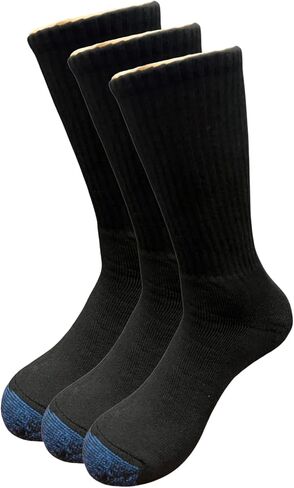 Royal Toe Crew Casual Athletic Dress Socks for Men - Classic Black - Cushioned with Superior Comfort in Saudi Arabia