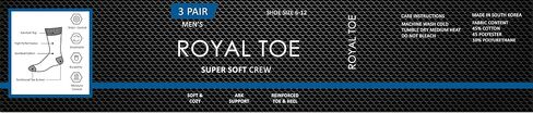 Royal Toe Crew Casual Athletic Dress Socks for Men - Classic Black - Cushioned with Superior Comfort in Saudi Arabia