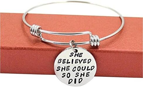 AleapDoll 3-Pack ملهمة أساور أساور مجموعة هدايا للنساء الفتيات الفولاذ المقاوم للصدأ تحفيزية محفورة رسالة الكلمات أساور قابل للتعديل in Kuwait