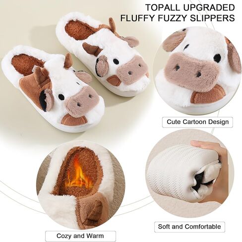 شباشب TOPALL للنساء والرجال، شباشب مطرزة زغبية مطورة، شباشب مريحة للأزواج، شباشب مريحة مضادة للانزلاق، شباشب عيد الميلاد للداخل والخارج in Kuwait