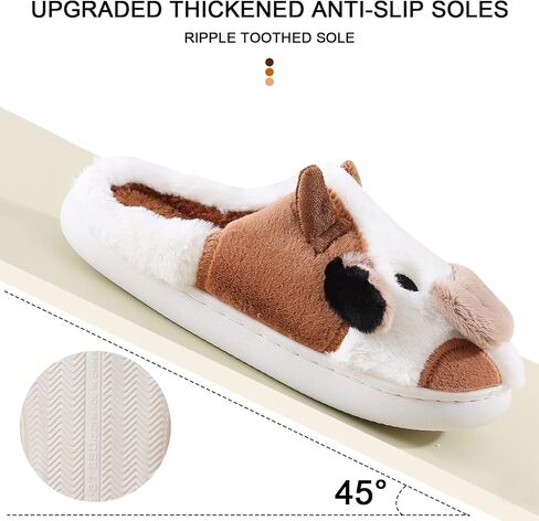 شباشب TOPALL للنساء والرجال، شباشب مطرزة زغبية مطورة، شباشب مريحة للأزواج، شباشب مريحة مضادة للانزلاق، شباشب عيد الميلاد للداخل والخارج in Kuwait