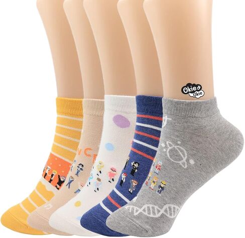 اوكي اوكي جوارب هدية للنساء - شخصية كرتونية فنية على شكل قطة وكلب | هدايا الكريسماس للنساء in Kuwait