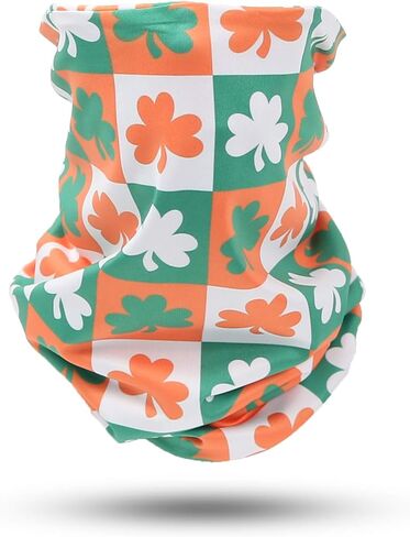 قناع وجه للرقبة قابل للعكس، قناع وجه باندانا للرقبة، غطاء وجه مريح، قناع تزلج وشاح درع للرجال والنساء، قناع علم ايرلندا شامروك مرح, غطاء رقبة بتصميم علم النفل الأيرلندي, مقاس واحد in Kuwait