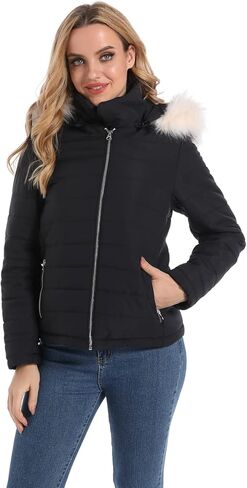 Women Warm Winter Faux Fur Parka Jacket Puffer Coat Womens Winter Jackets Coats For Women Fashion in Kuwait