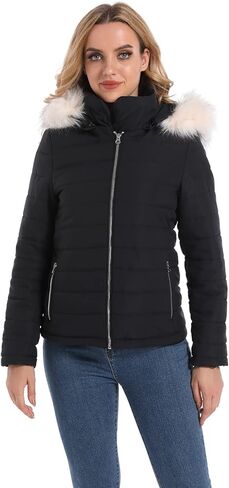 Women Warm Winter Faux Fur Parka Jacket Puffer Coat Womens Winter Jackets Coats For Women Fashion in Kuwait