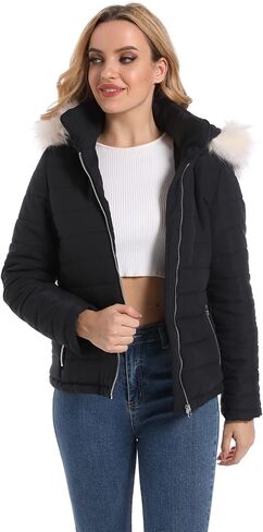 Women Warm Winter Faux Fur Parka Jacket Puffer Coat Womens Winter Jackets Coats For Women Fashion in Kuwait