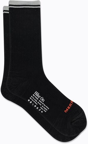 Merrell Men's and Women's Zoned Lightweight Cushion Wool Hiking Crew Socks-1 Pair Pack-Unisex Arch Support in Saudi Arabia