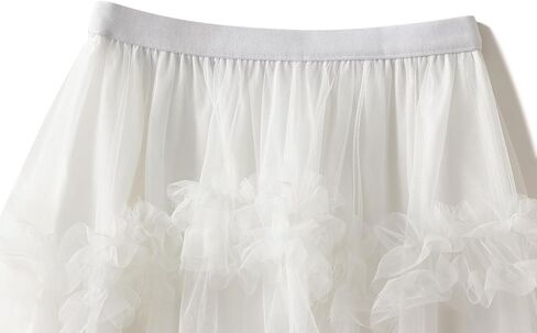 النساء فراشة التطريز ميدي تول التنانير عالية الخصر طبقة مزدوجة شبكة توتو التنانير الكبيرة سوينغ ألف خط التنانير فستان الحفلات in Kuwait