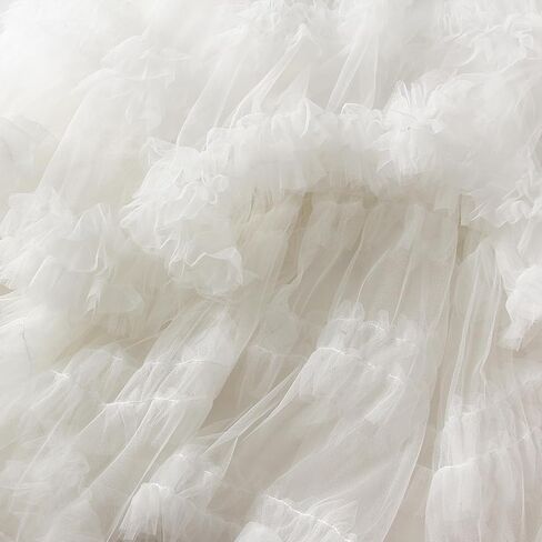 النساء فراشة التطريز ميدي تول التنانير عالية الخصر طبقة مزدوجة شبكة توتو التنانير الكبيرة سوينغ ألف خط التنانير فستان الحفلات in Kuwait