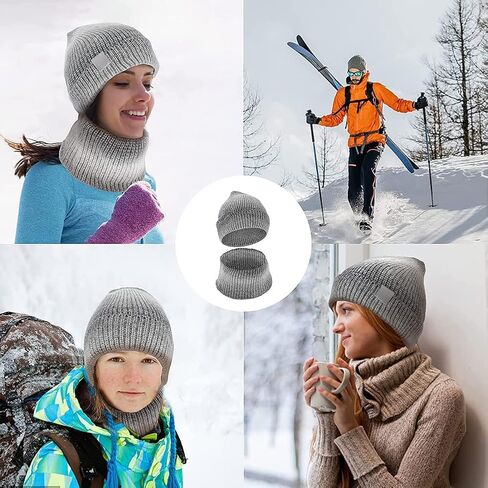 مجموعة قبعة صغيرة دافئة وتدفئة للرقبة من MoreChioce، مجموعة وشاح شتوي 2 في 1 5 فولت لتدفئة الرقبة الكهربائية القابلة لإعادة الشحن عبر USB in Kuwait