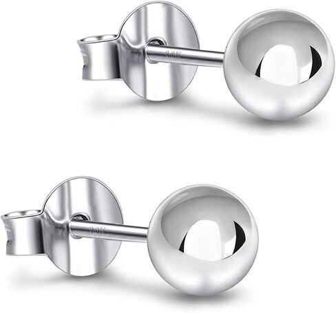 Savlano 14K Gold Ball Stud Earrings For Women & Girls - Made in Italy Comes With Savlano Gift Box in Saudi Arabia