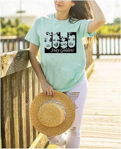Stay Golden Tshirt Women Funny Cute Golden Girls Shirt Casual Short Sleeve Letter Print Tee Tops Vintage Graphic Tee in Saudi Arabia