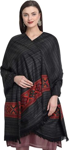 Zamour Women's Kullu Himachali Woolen Shawl Stole Wrap 40 in x 80 in in Kuwait
