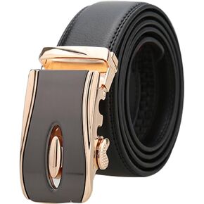 uxcell Mens Automatic Ratchet Leather Belt with Double Stitch Edge Wide 1 1/2 Inches