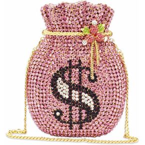 دي جي بي ام شنطة نقود فاخرة للنساء حقائب مسائية من الكريستال بتصميم دولار وحقائب يد صغيرة للحفلات وحفلات الزفاف والحفلات الراقصة in Kuwait