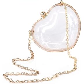 Women Clear Purse, Love transparent bag,Acrylic Evening Clutch Bag, Women Clear Purse Bag (golden) in Kuwait