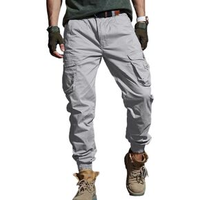 Men's Cargo Joggers Work Camo Chino Utility Combat Pants Trousers with Multi Pockets for Fall and Winter