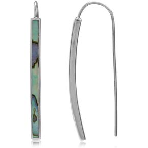 Silvershake Petite Oval Shape Genuine or Created Birthstone Gemstone 925 Sterling Silver Drop Dangle Leverback Earrings