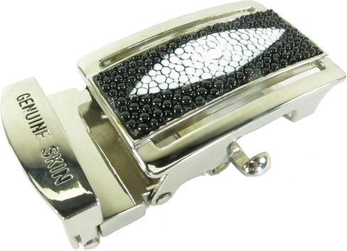 Pelgio Genuine Stingray Skin Leather Stainless Steel Auto Locking Buckle for Flat Belt in Kuwait