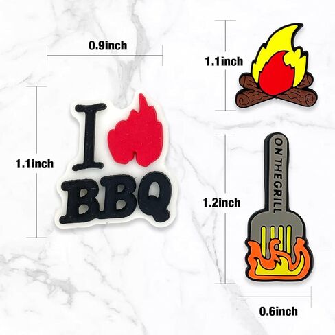 Zanerolan 11Pcs BBQ Shoe Decoration Charms for Clog, Cooking Barbecue Charms Accessories for Adult Men Boy Party Favor in Kuwait