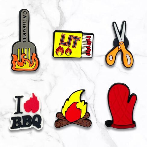 Zanerolan 11Pcs BBQ Shoe Decoration Charms for Clog, Cooking Barbecue Charms Accessories for Adult Men Boy Party Favor in Kuwait