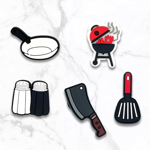 Zanerolan 11Pcs BBQ Shoe Decoration Charms for Clog, Cooking Barbecue Charms Accessories for Adult Men Boy Party Favor in Kuwait