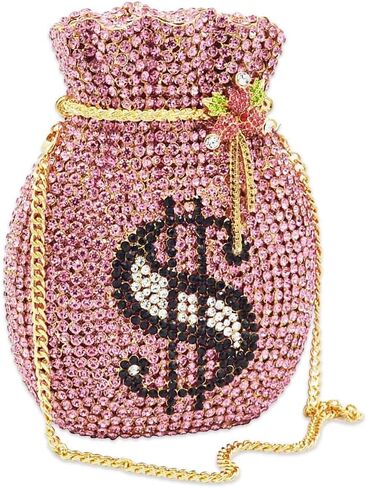 دي جي بي ام شنطة نقود فاخرة للنساء حقائب مسائية من الكريستال بتصميم دولار وحقائب يد صغيرة للحفلات وحفلات الزفاف والحفلات الراقصة in Kuwait