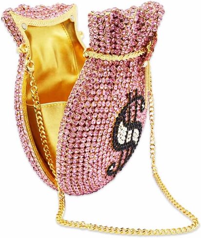 دي جي بي ام شنطة نقود فاخرة للنساء حقائب مسائية من الكريستال بتصميم دولار وحقائب يد صغيرة للحفلات وحفلات الزفاف والحفلات الراقصة in Kuwait