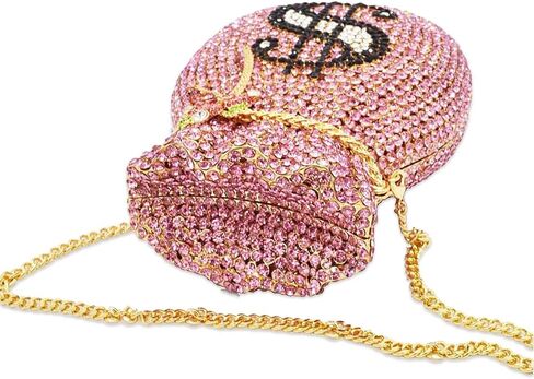 دي جي بي ام شنطة نقود فاخرة للنساء حقائب مسائية من الكريستال بتصميم دولار وحقائب يد صغيرة للحفلات وحفلات الزفاف والحفلات الراقصة in Kuwait