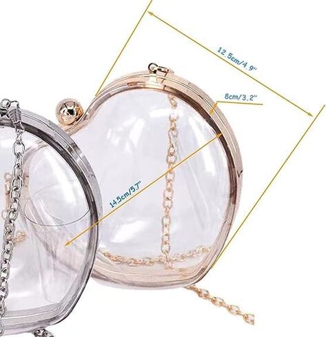 Women Clear Purse, Love transparent bag,Acrylic Evening Clutch Bag, Women Clear Purse Bag (golden) in Kuwait