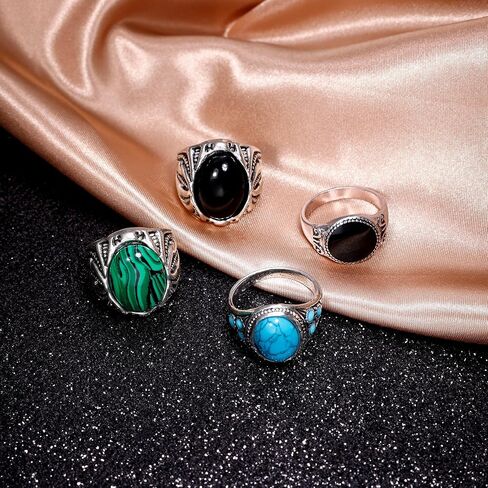 Masedy 28 قطعة خواتم الشرير خمر للرجال خواتم القوطية باردة رجالي ثعبان خاتم على شكل جمجمة Signet الفرقة حلقة خواتم السائق الرجعية حزمة in Kuwait