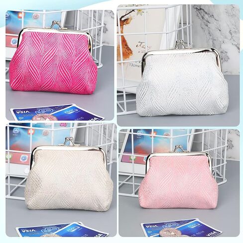 اوياشيك 4 قطع محفظة قفل قبلة النساء مشبك محفظة عملات معدنية مشبك الحقيبة, صفصاف in Kuwait