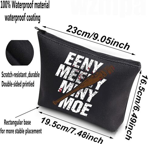 WZMPA Negan Cosmetic Makeup Bag Negan Lucille Fans Gift Eeny Meeny Miny Moe Zipper Pouch Bag For TV Series Fans (Eeny Meeny Miny Moe) in Saudi Arabia