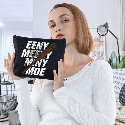 WZMPA Negan Cosmetic Makeup Bag Negan Lucille Fans Gift Eeny Meeny Miny Moe Zipper Pouch Bag For TV Series Fans (Eeny Meeny Miny Moe) in Saudi Arabia